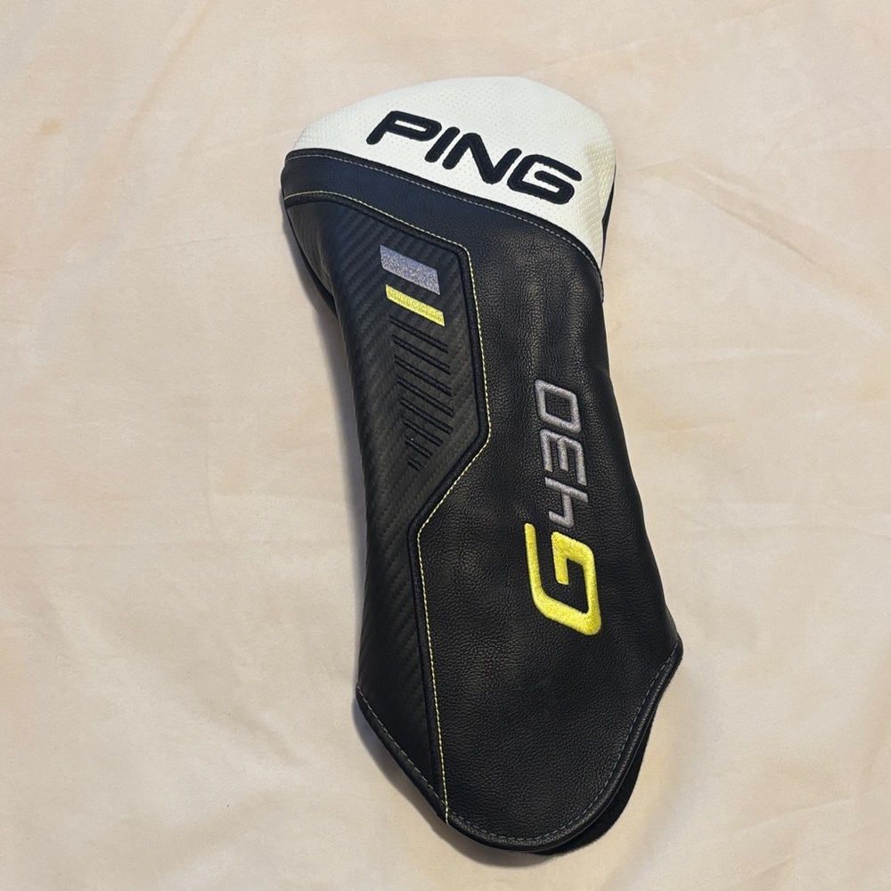 Ping G430 Headcover in Black and White with Yellow Detail